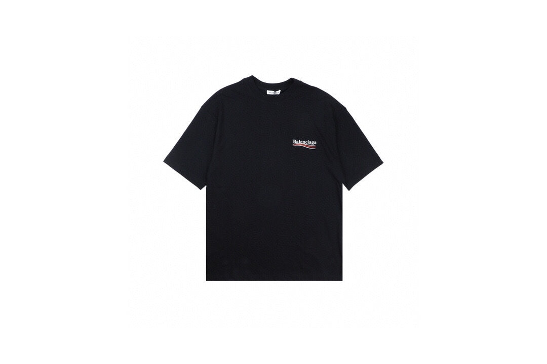 Balenciaga Wave Logo T-Shirt (Black) - logo - replica sneakers
