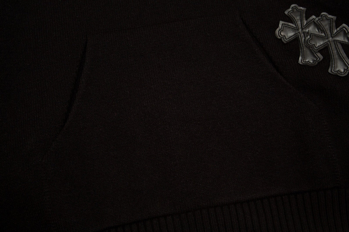 CHROME HEARTS BLACK CROSS PATCH HOODIE BLACK - insole - replica sneakers