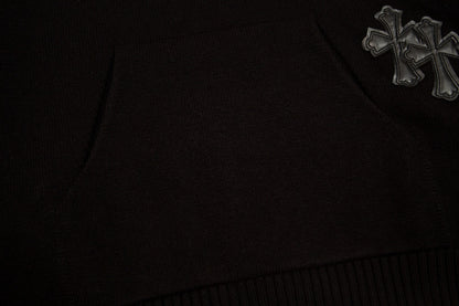 CHROME HEARTS BLACK CROSS PATCH HOODIE BLACK - insole - replica sneakers