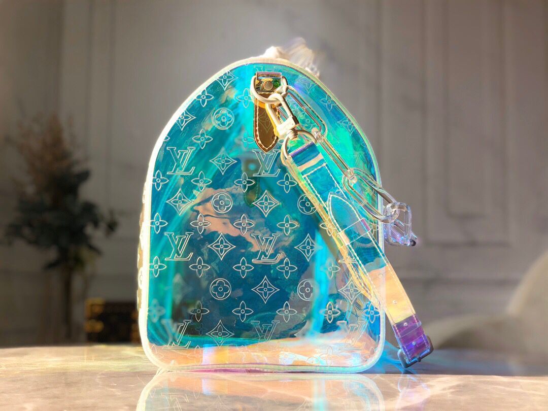 LOUIS VUITTON MONOGRAM 50 PRISM HOLOGRAPHIC TRAVEL BAG - back view - replica sneakers