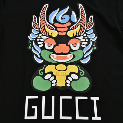 Gucci Dragon Graphic T-shirt Black - detail - replica sneakers