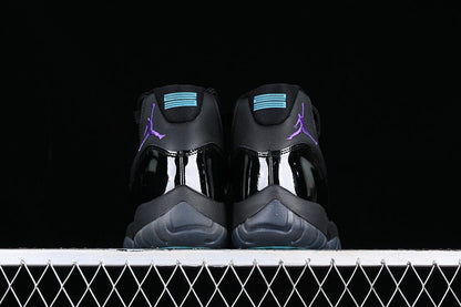 AIR Jordan 11 Retro - Gamma Blue-varsity Maize - Black Unisex Streetwear Limited Edition - The Air Jordan 11 Retro Black/Gamma Blue-Varsity Maize is a bold and stylish addition to