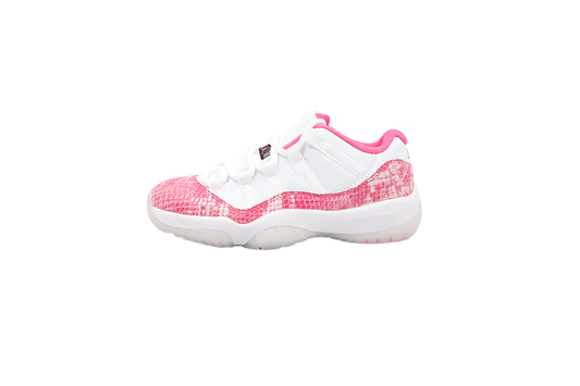 AIR Jordan 11 Retro Low Pink Snakeskin White - Watermelon - Sneakers - Black Unisex Streetwear Limited Edition - **Air Jordan 11 Retro Low Pink Snakeskin White/Watermelon/Black** Elevate your sneaker