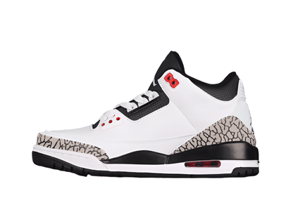 AIR Jordan 3 Retro White - Black-cmnt Gry-infrrd 23 Sneakers Unisex Streetwear Limited Edition - **Air Jordan 3 Retro White/Black-Cement Grey-Infrared 23** Step into a blend of timeless design and
