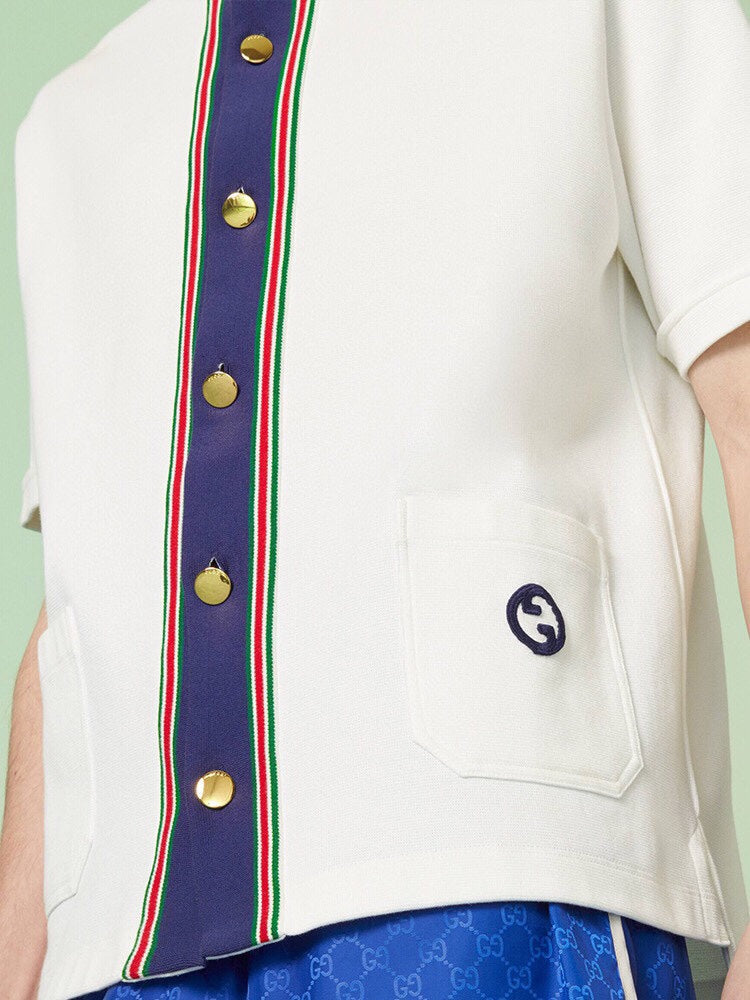 Gucci Contrast Collar Shirt - logo - replica sneakers