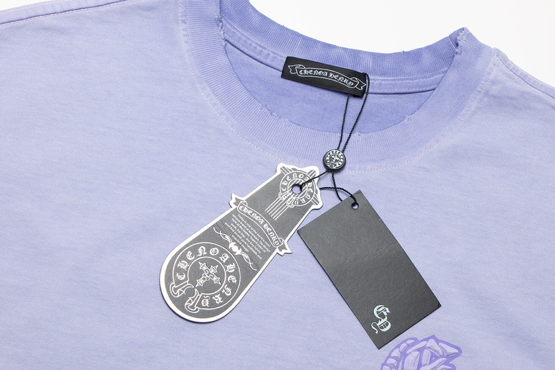 CHROME HEARTS HORSE SHOE LOGO T-SHIRT WASHED LIGHT BLUE - outsole - replica sneakers