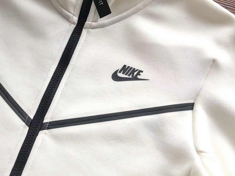 NIKE TECH FLEECE HOODIE x WHITE - logo - replica sneakers