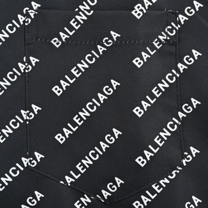Balenciaga All-Over Logo Print Shirt (Black) - back view - replica sneakers