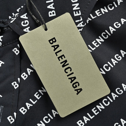 Balenciaga All-Over Logo Print Shirt (Black) - outsole - replica sneakers