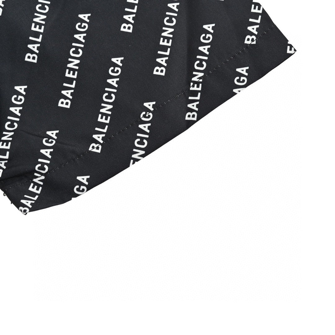 Balenciaga All-Over Logo Print Shirt (Black) - detail - replica sneakers
