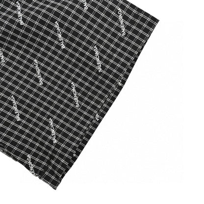 Balenciaga Allover Logo Check Shirt - close up - replica sneakers