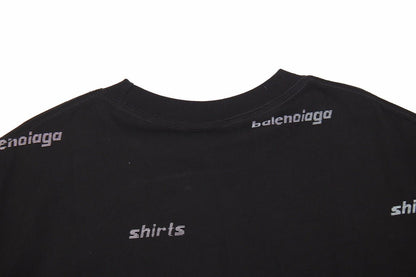 Balenciaga Allover Logo Print T-Shirt - detail - replica sneakers