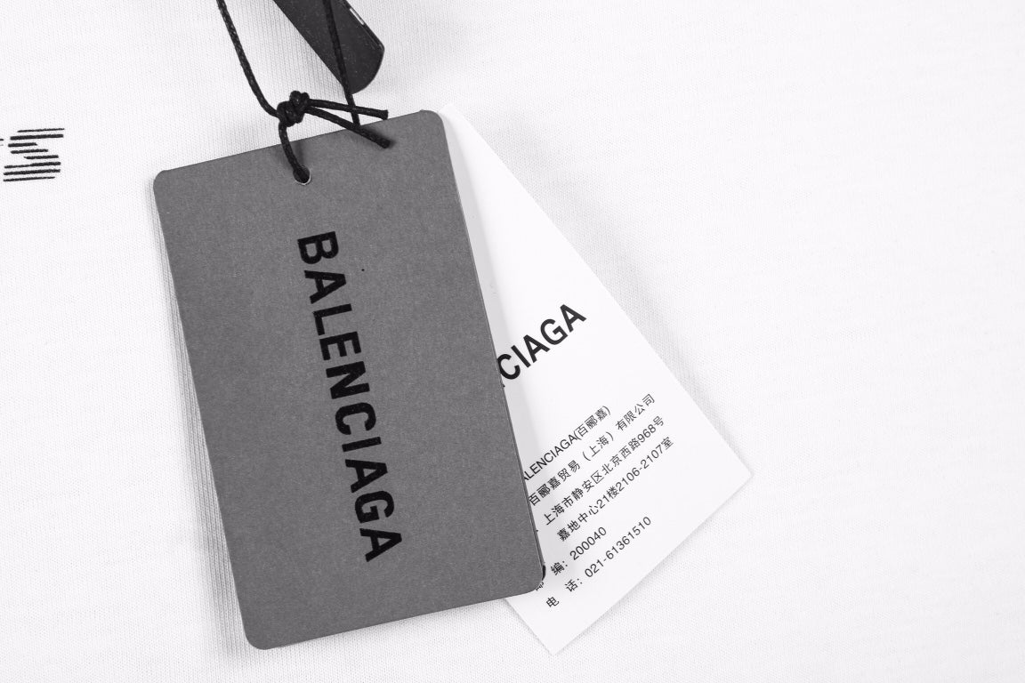 Balenciaga Allover Logo Print T-Shirt - White - insole - replica sneakers