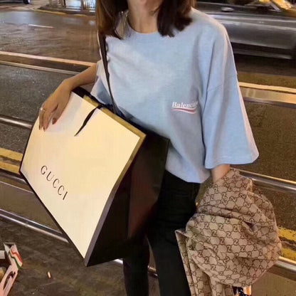 Balenciaga Basic Logo T-Shirt - Light Blue - logo - replica sneakers