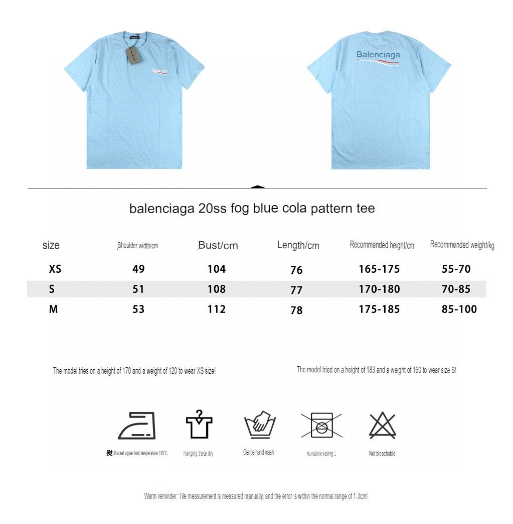 Balenciaga Basic Logo T-Shirt - Light Blue - logo - replica sneakers
