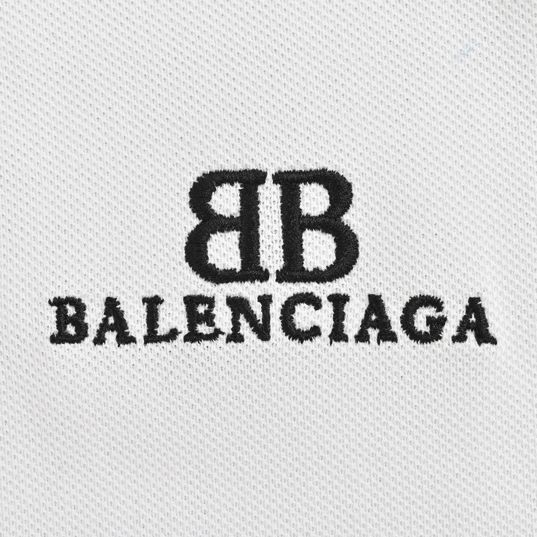 Balenciaga BB Logo White Polo Shirt - detail - replica sneakers
