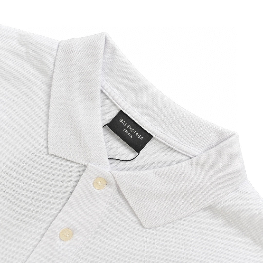 Balenciaga BB Logo White Polo Shirt - back view - replica sneakers