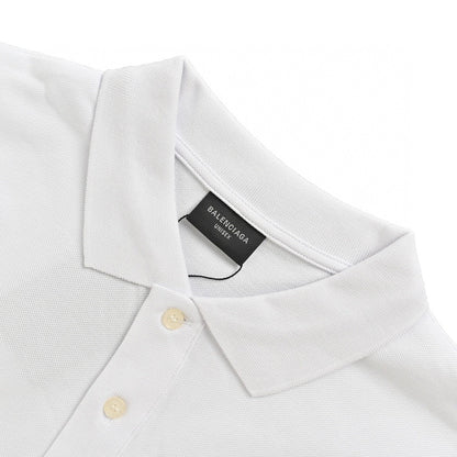 Balenciaga BB Logo White Polo Shirt - back view - replica sneakers
