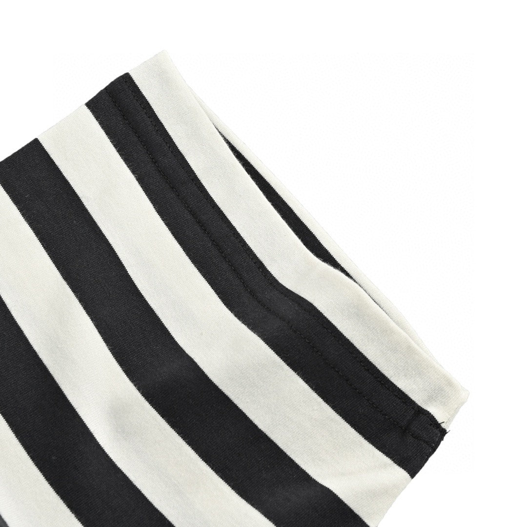 Balenciaga Black and White Striped T-Shirt - logo - replica sneakers