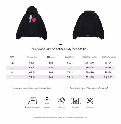 Balenciaga Black Hoodie with 'I Love' Graphic - logo - replica sneakers
