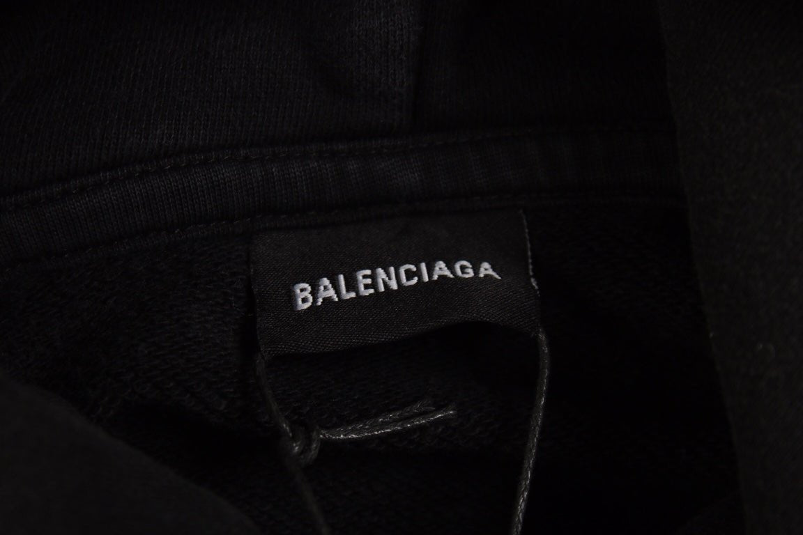 Balenciaga Black Hoodie with 'I Love' Graphic - insole - replica sneakers