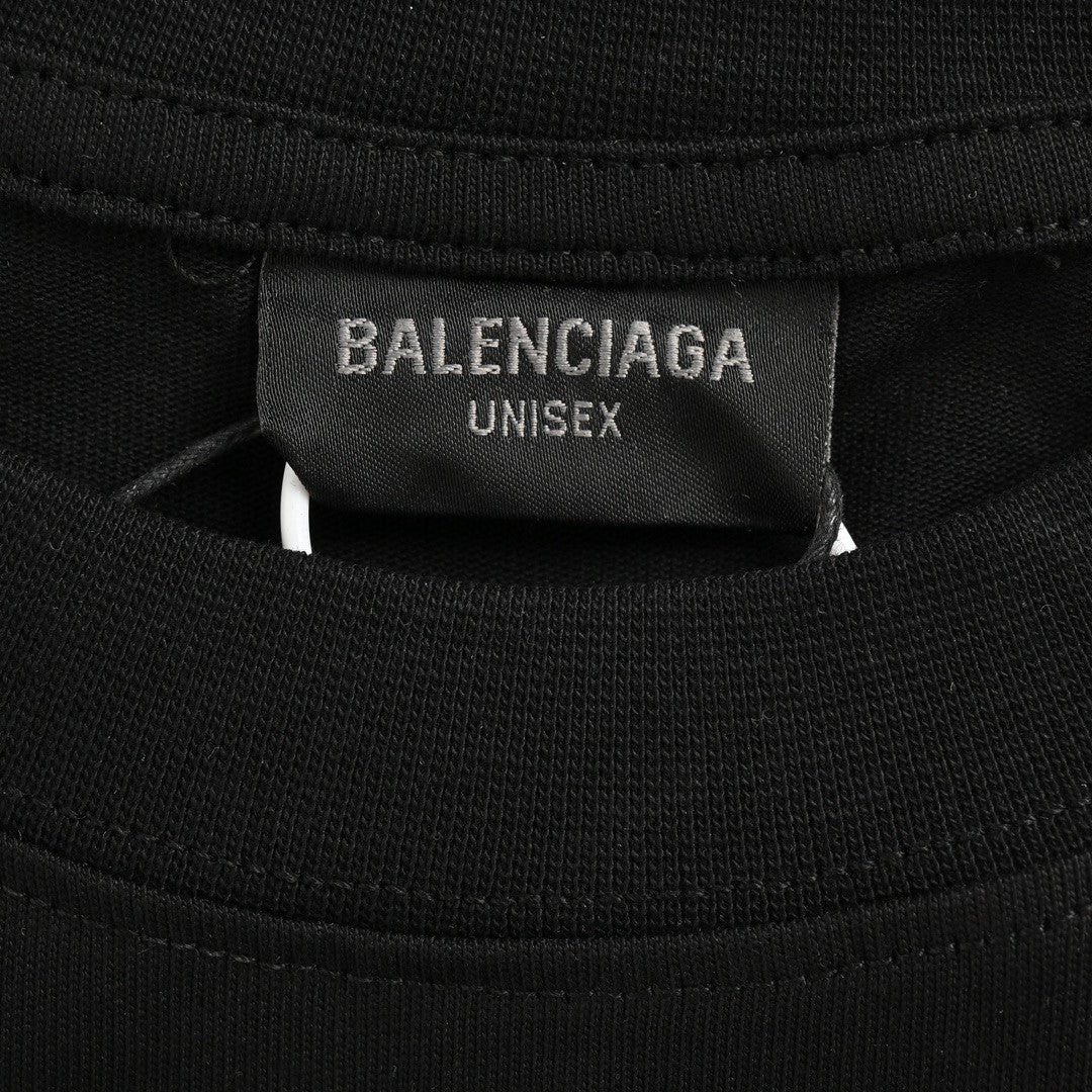 Balenciaga Blue Logo T-Shirt (Black) - outsole - replica sneakers
