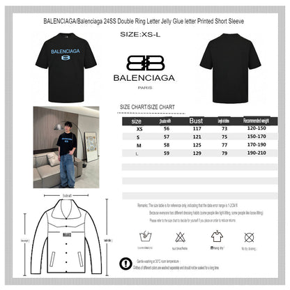 Balenciaga Blue Logo T-Shirt (Black) - logo - replica sneakers