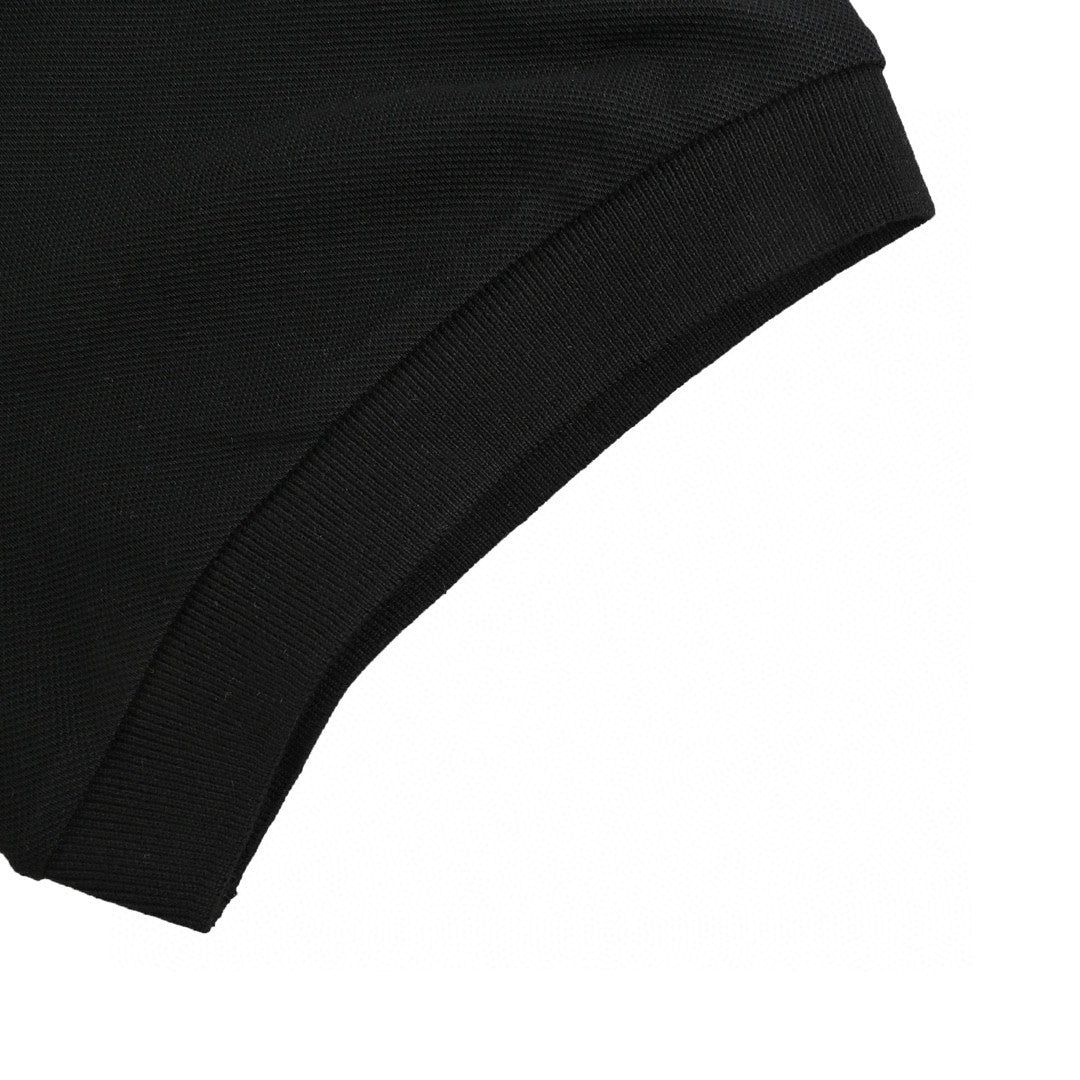 Balenciaga Classic Logo Polo Shirt (Black) - close up - replica sneakers