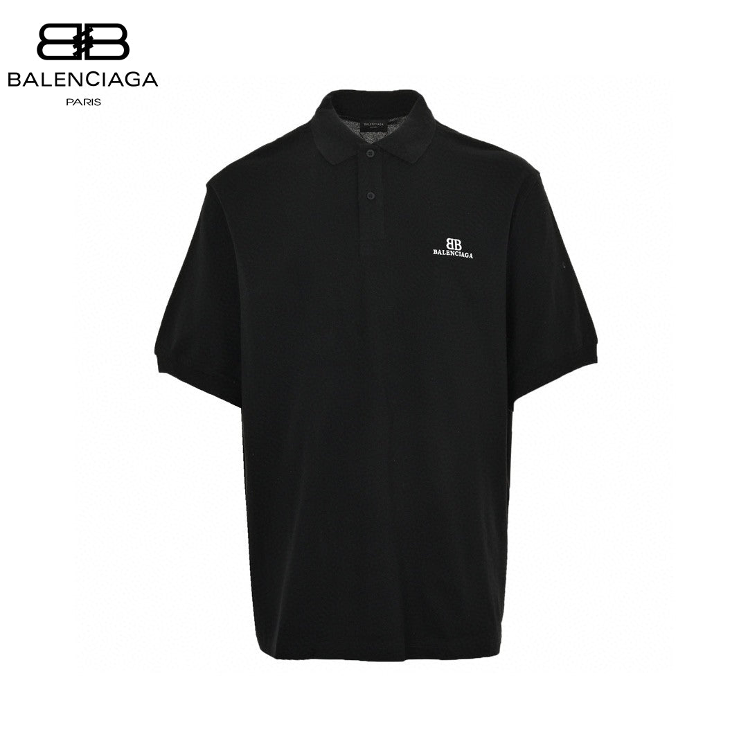 Balenciaga Classic Logo Polo Shirt (black) Unisex Streetwear Limited Edition - This Balenciaga polo shirt in black features a classic design with a buttoned placket and