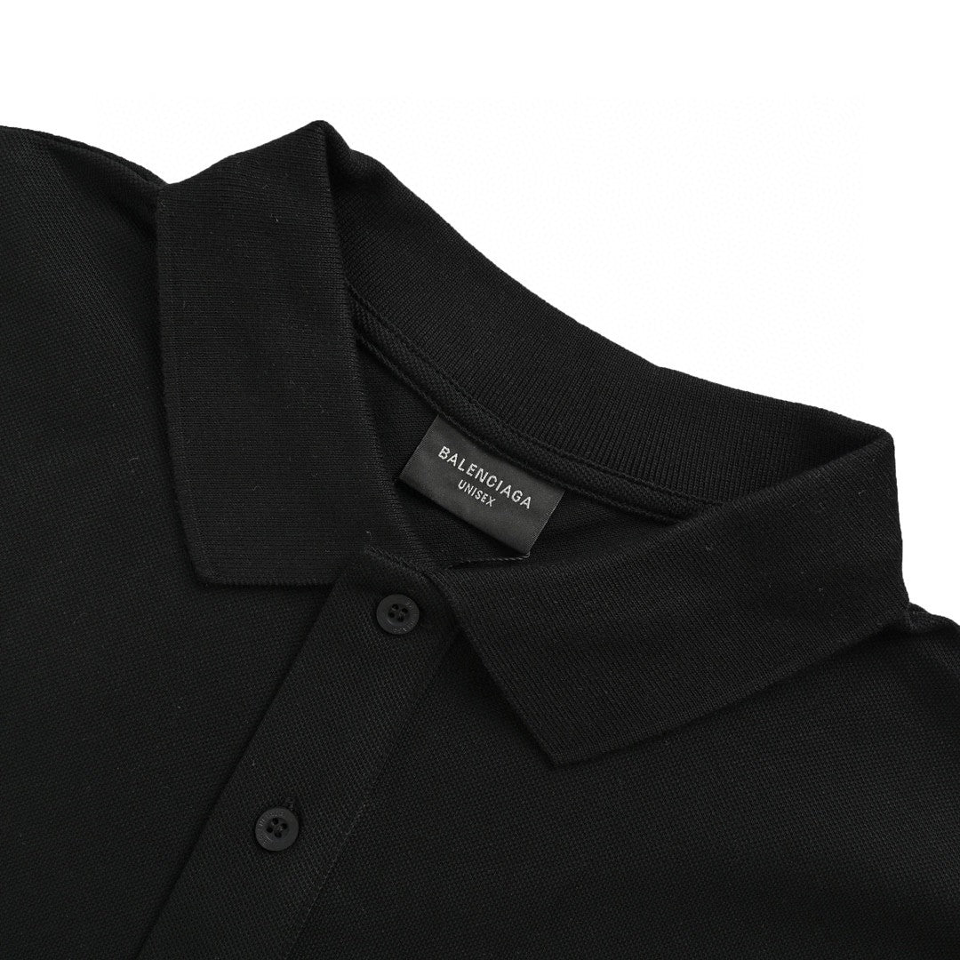 Balenciaga Classic Logo Polo Shirt (Black) - back view - replica sneakers