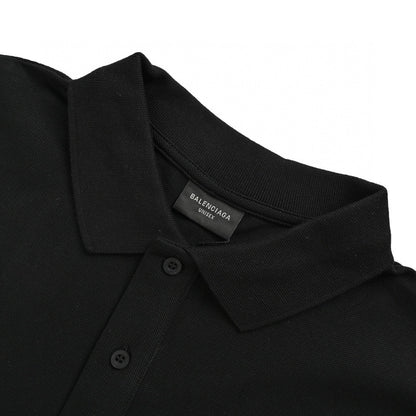 Balenciaga Classic Logo Polo Shirt (Black) - back view - replica sneakers