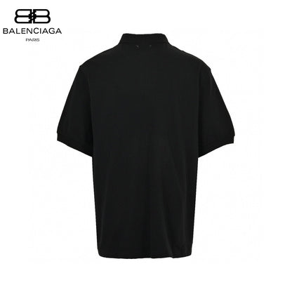 Balenciaga Classic Logo Polo Shirt (black) Unisex Streetwear Limited Edition - This Balenciaga polo shirt in black features a classic design with a buttoned placket and