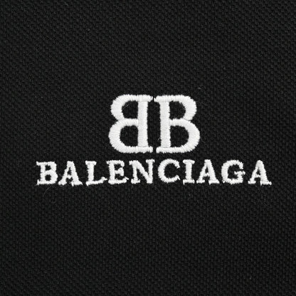 Balenciaga Classic Logo Polo Shirt (Black) - detail - replica sneakers