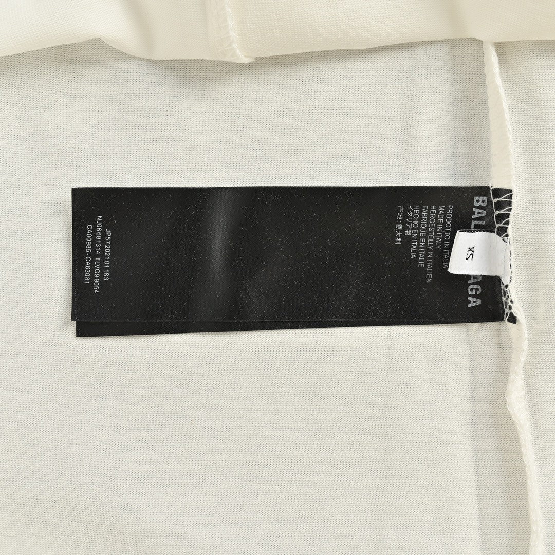 Balenciaga Cracked 'BB' Logo T-Shirt (White) - logo - replica sneakers
