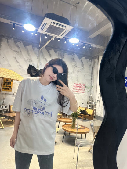 Balenciaga Crystal Logo T-Shirt in White - logo - replica sneakers