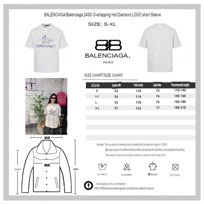 Balenciaga Crystal Logo T-Shirt in White - logo - replica sneakers
