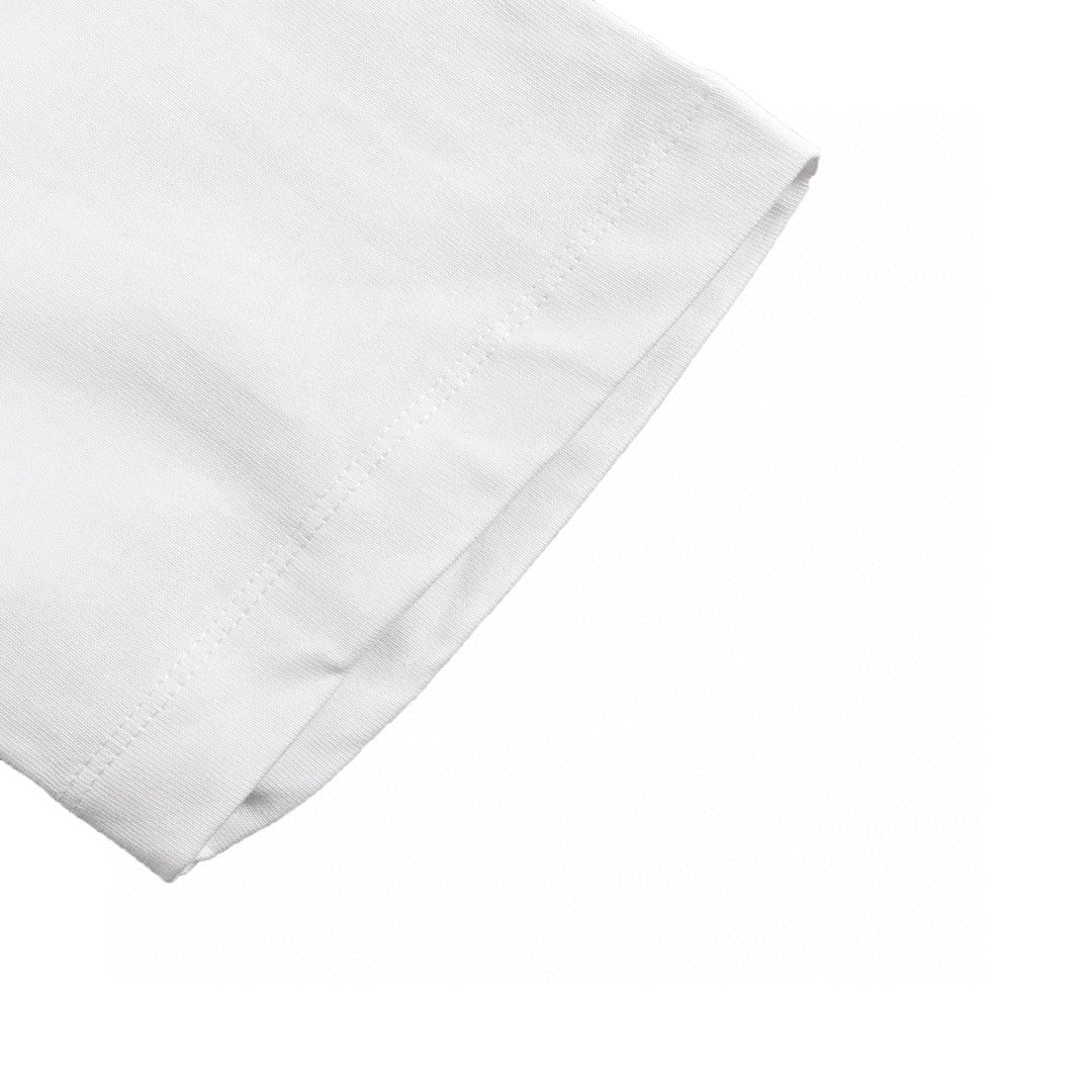 Balenciaga Crystal Logo T-Shirt in White - close up - replica sneakers