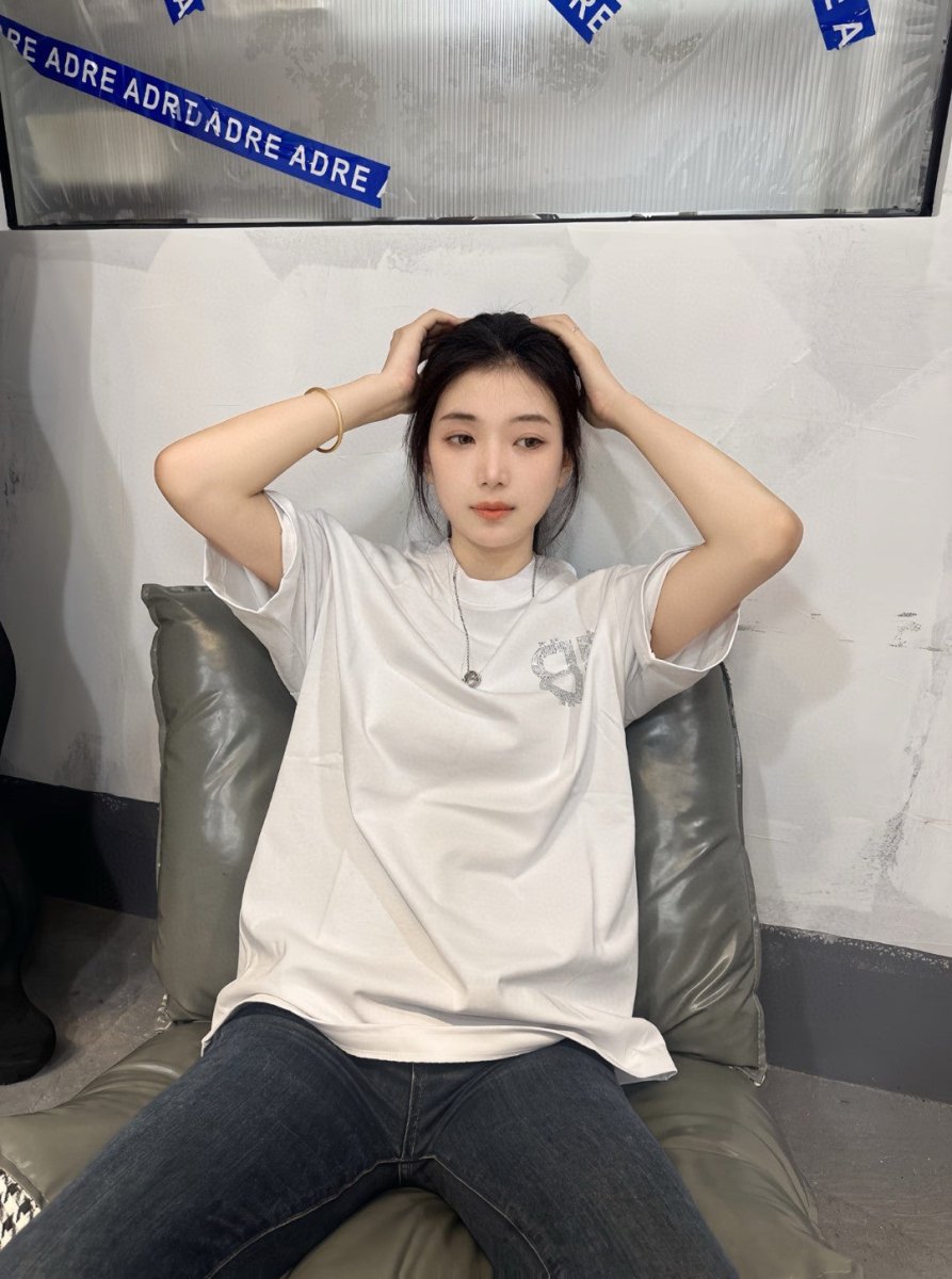 Balenciaga Crystal Logo T-Shirt in White - logo - replica sneakers