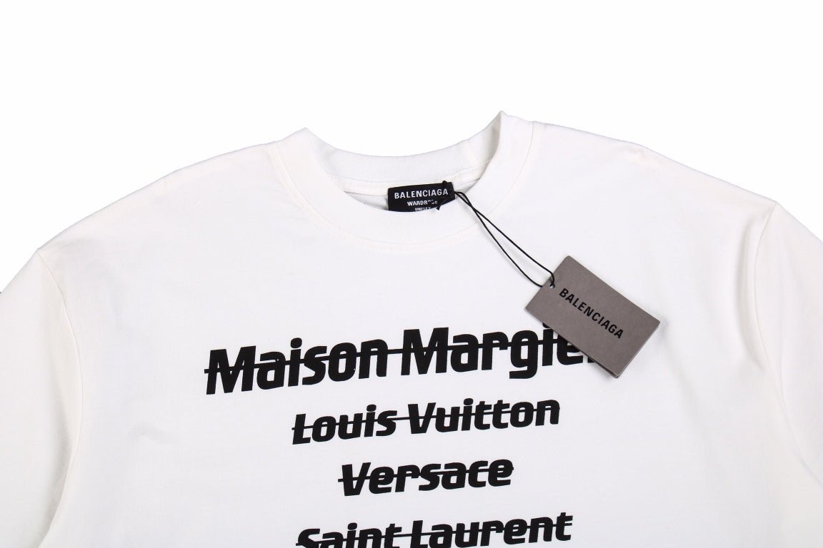 BALENCIAGA DESIGNER NAMES T-SHIRT WHITE - detail - replica sneakers