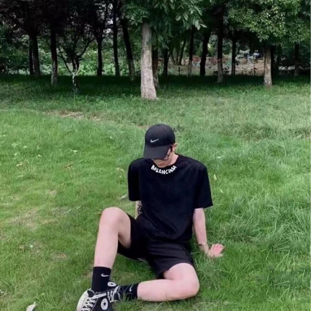 Balenciaga Distorted Logo T-Shirt (Black) - logo - replica sneakers