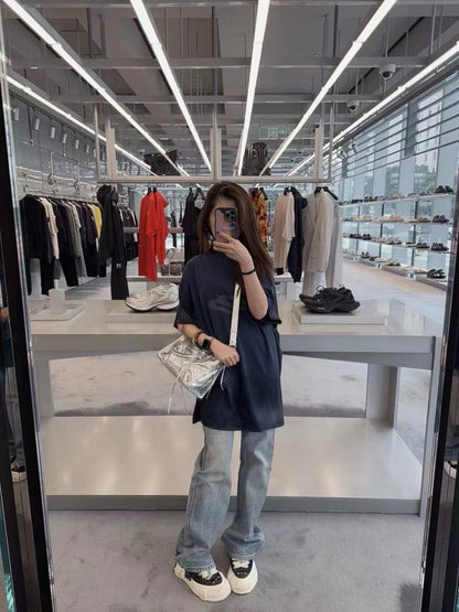 Balenciaga Distressed Logo T-Shirt - logo - replica sneakers