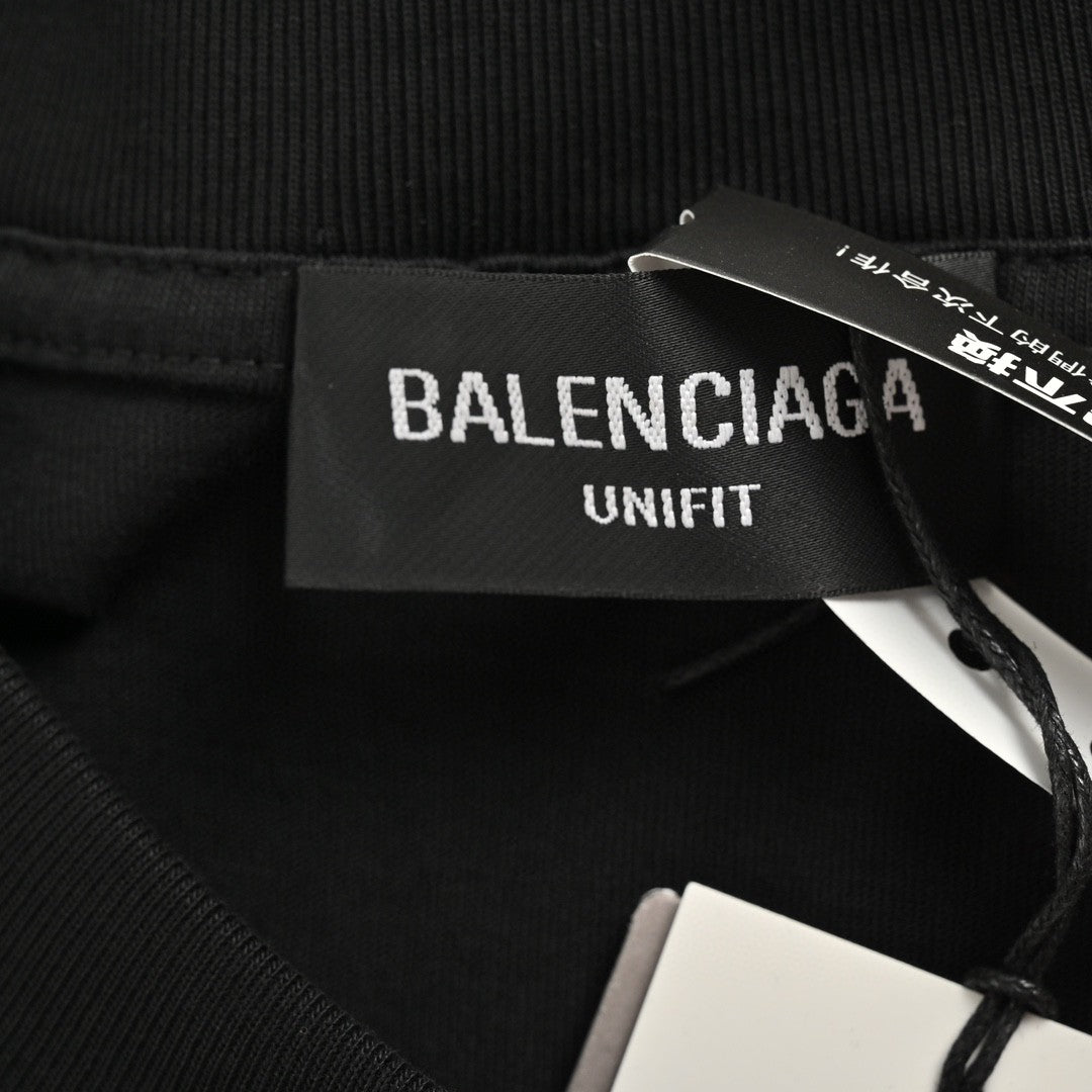 Balenciaga Distressed Logo T-Shirt - back view - replica sneakers
