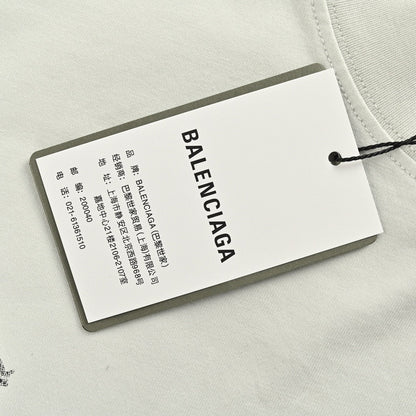 Balenciaga Distressed Logo T-Shirt in White - box - replica sneakers