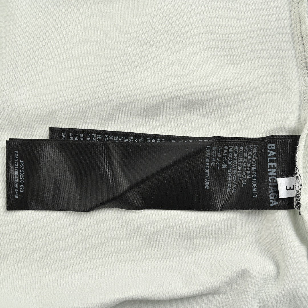 Balenciaga Distressed Logo T-Shirt in White - logo - replica sneakers