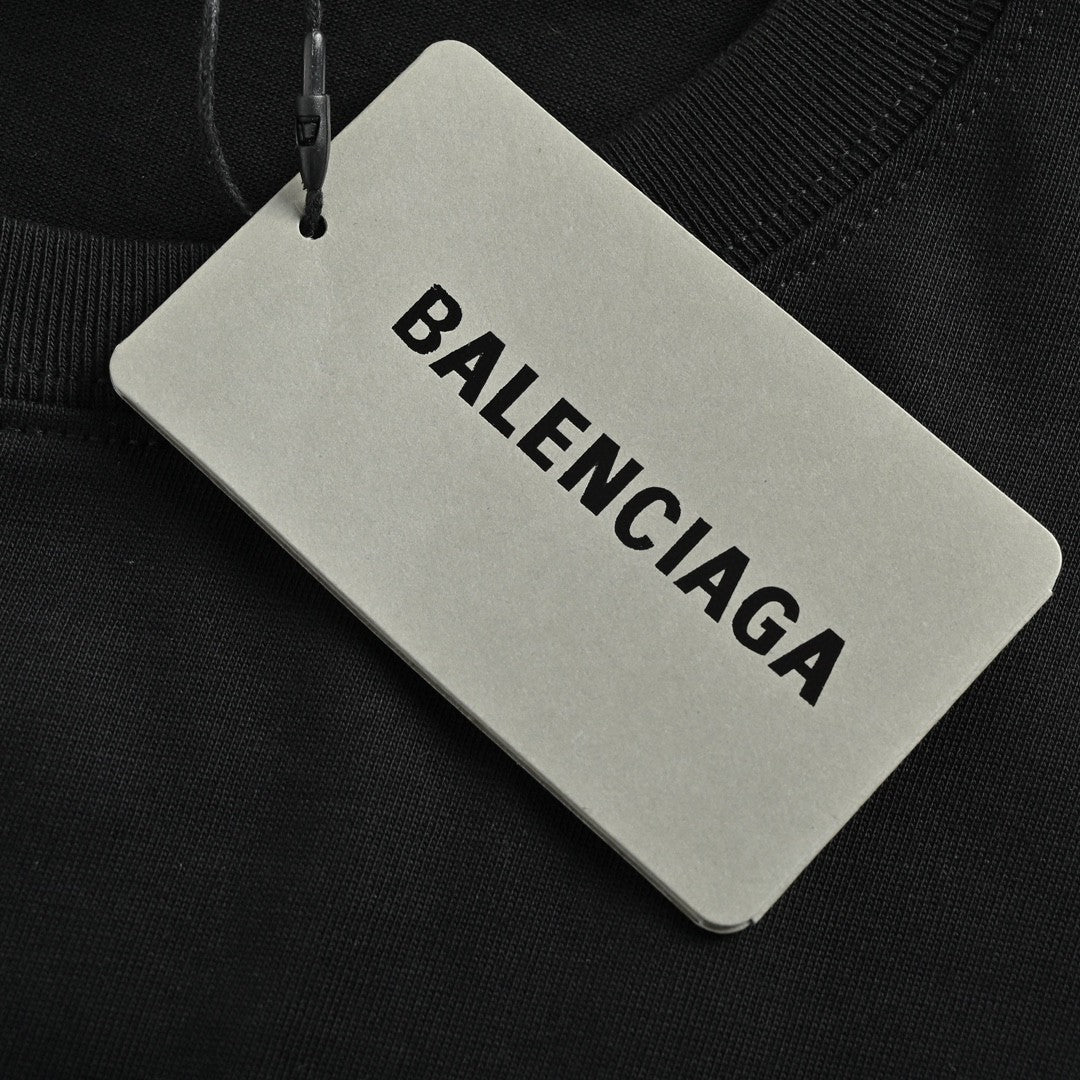 Balenciaga Embroidered Patch Logo T-Shirt (Black) - insole - replica sneakers