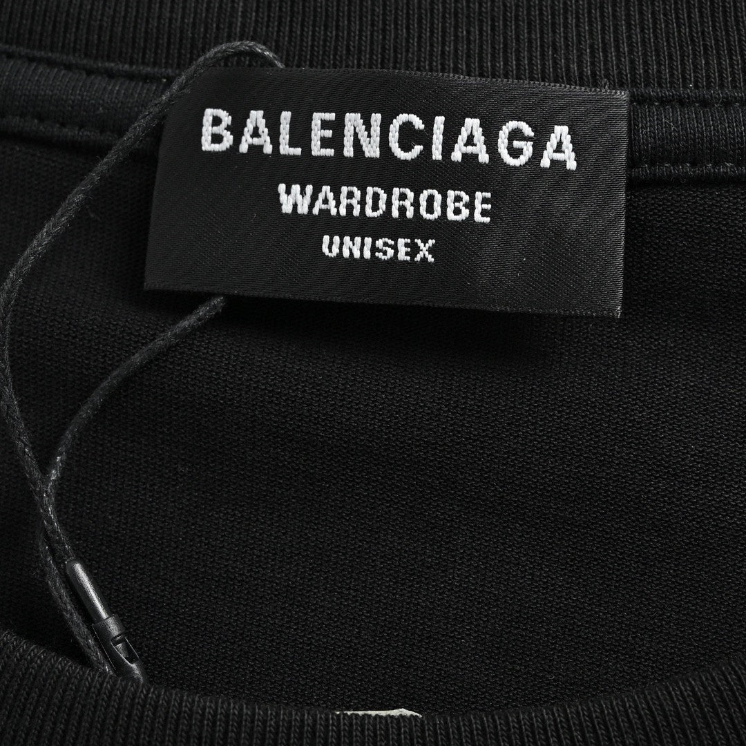 Balenciaga Embroidered Patch Logo T-Shirt (Black) - outsole - replica sneakers