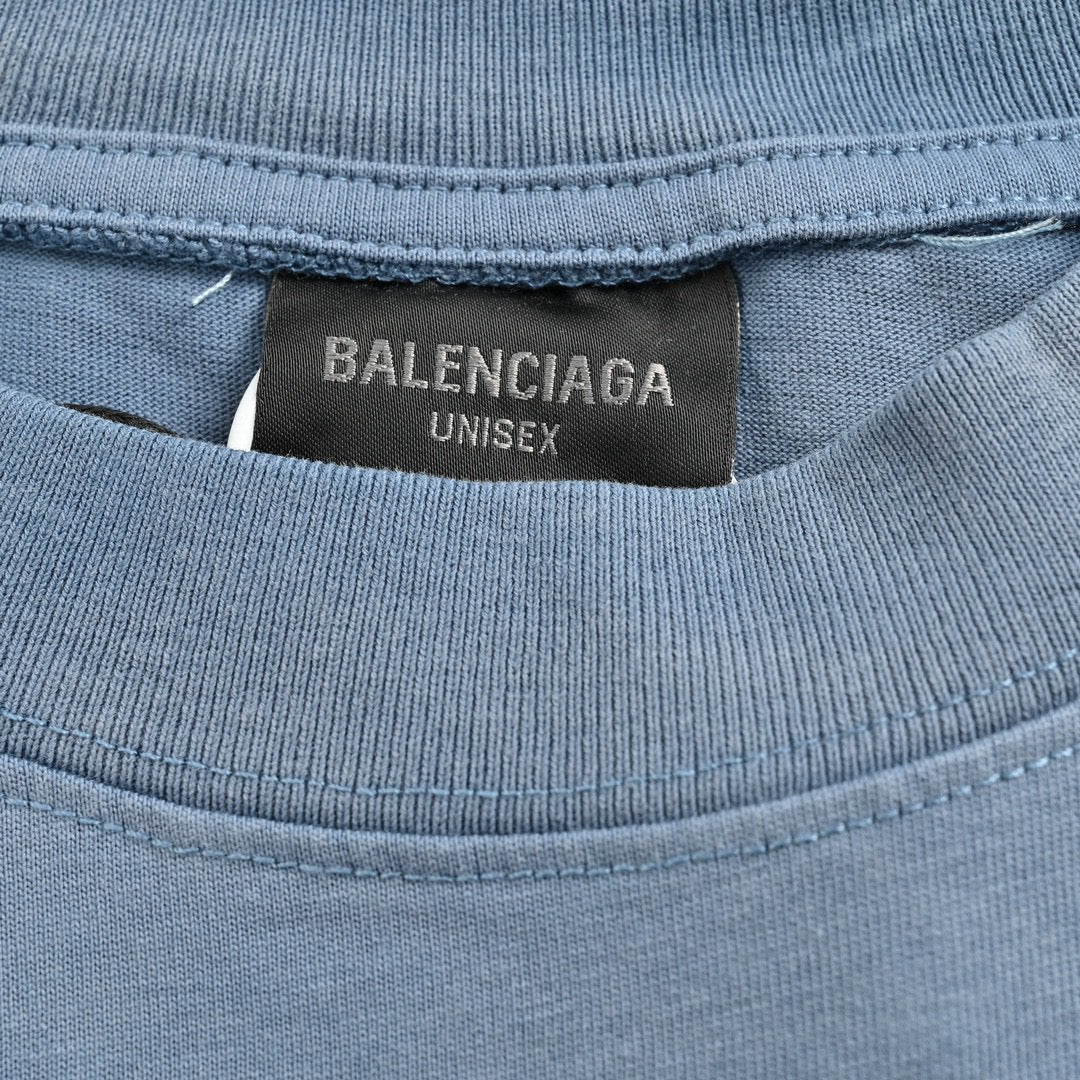 Balenciaga Flame Graphic T-Shirt (Blue) - outsole - replica sneakers