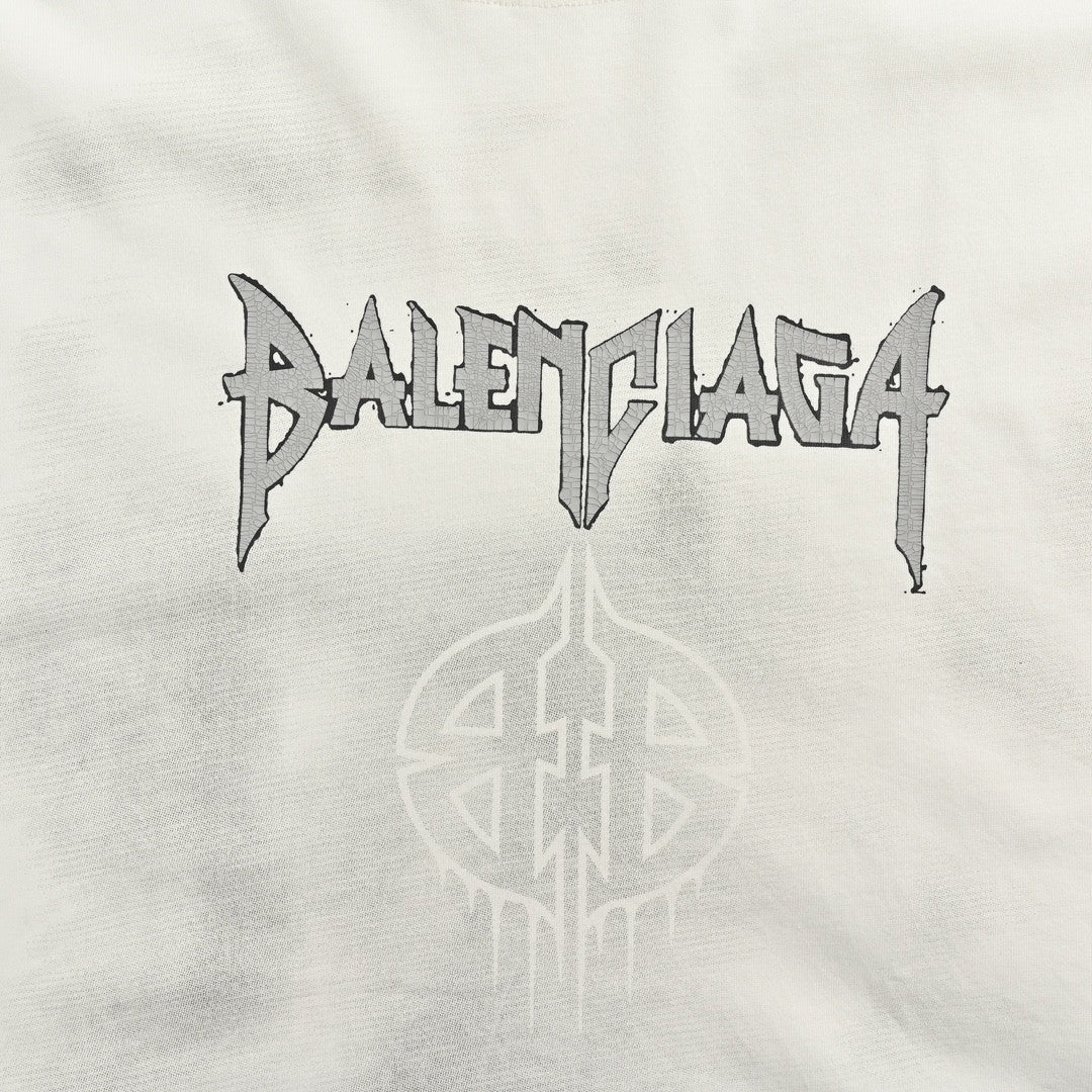 Balenciaga Gothic Logo T-Shirt (White) - logo - replica sneakers