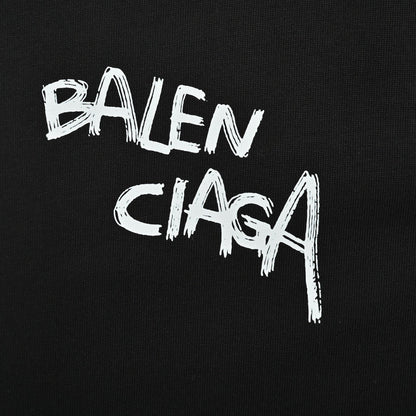 Balenciaga Graffiti Logo Black T-Shirt - detail - replica sneakers