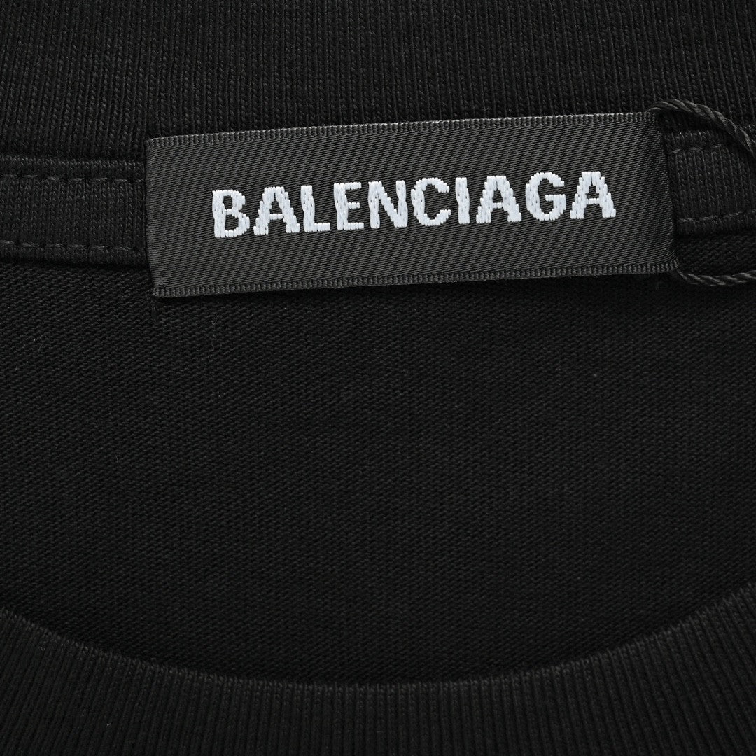 Balenciaga Graffiti Logo Black T-Shirt - outsole - replica sneakers